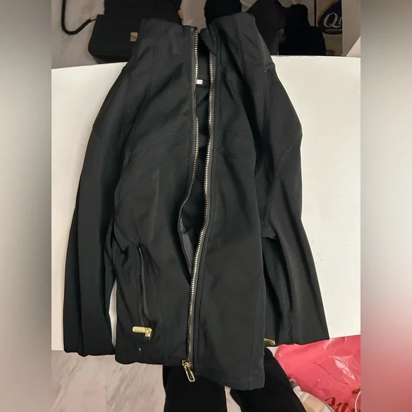 lululemon athletica Black Bomber Jacket with Gold Zipper - Picture 2 of 2